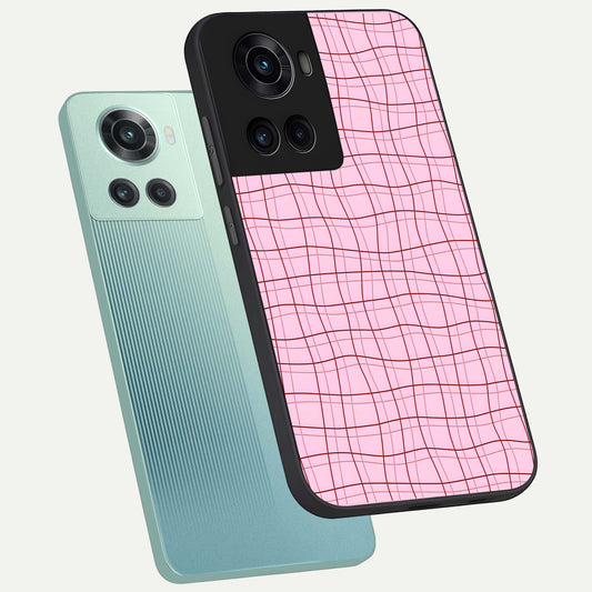  Soft Grid Bliss phone case For OnePlus 10R showing premium glass back cover with detailed artwork