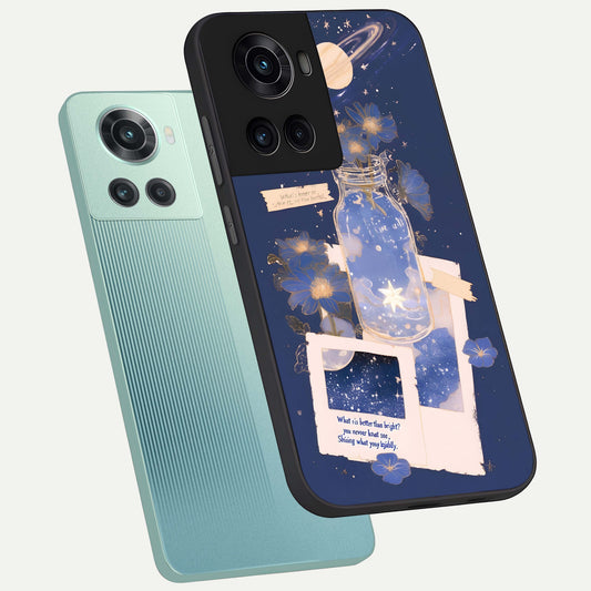  Starlit Cosmic Jar phone case For OnePlus 10R showing premium glass back cover with detailed artwork