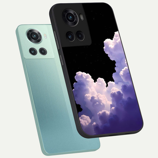  Starlit Night Whispers phone case For OnePlus 10R showing premium glass back cover with detailed artwork