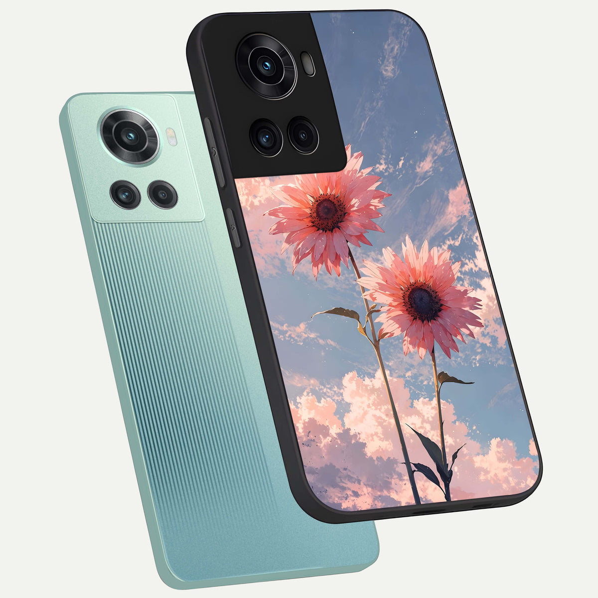  Sun Moon Balance phone case For OnePlus 10R showing premium glass back cover with detailed artwork