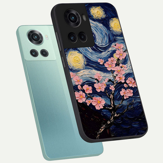  Van Gogh Scenery phone case For OnePlus 10R showing premium glass back cover with detailed artwork