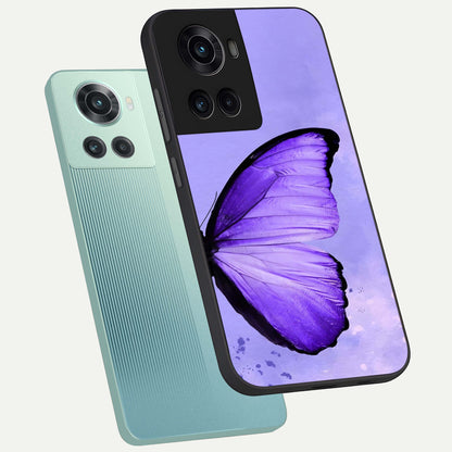 Violet Dream Wing phone case For OnePlus 10R showing premium glass back cover with detailed artwork