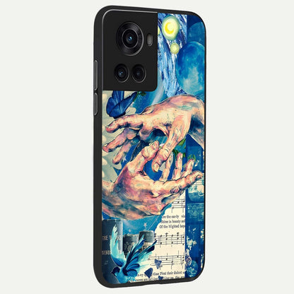  Aesthetic Divider back cover For OnePlus 10R slim fit glass case with vibrant aesthetic design