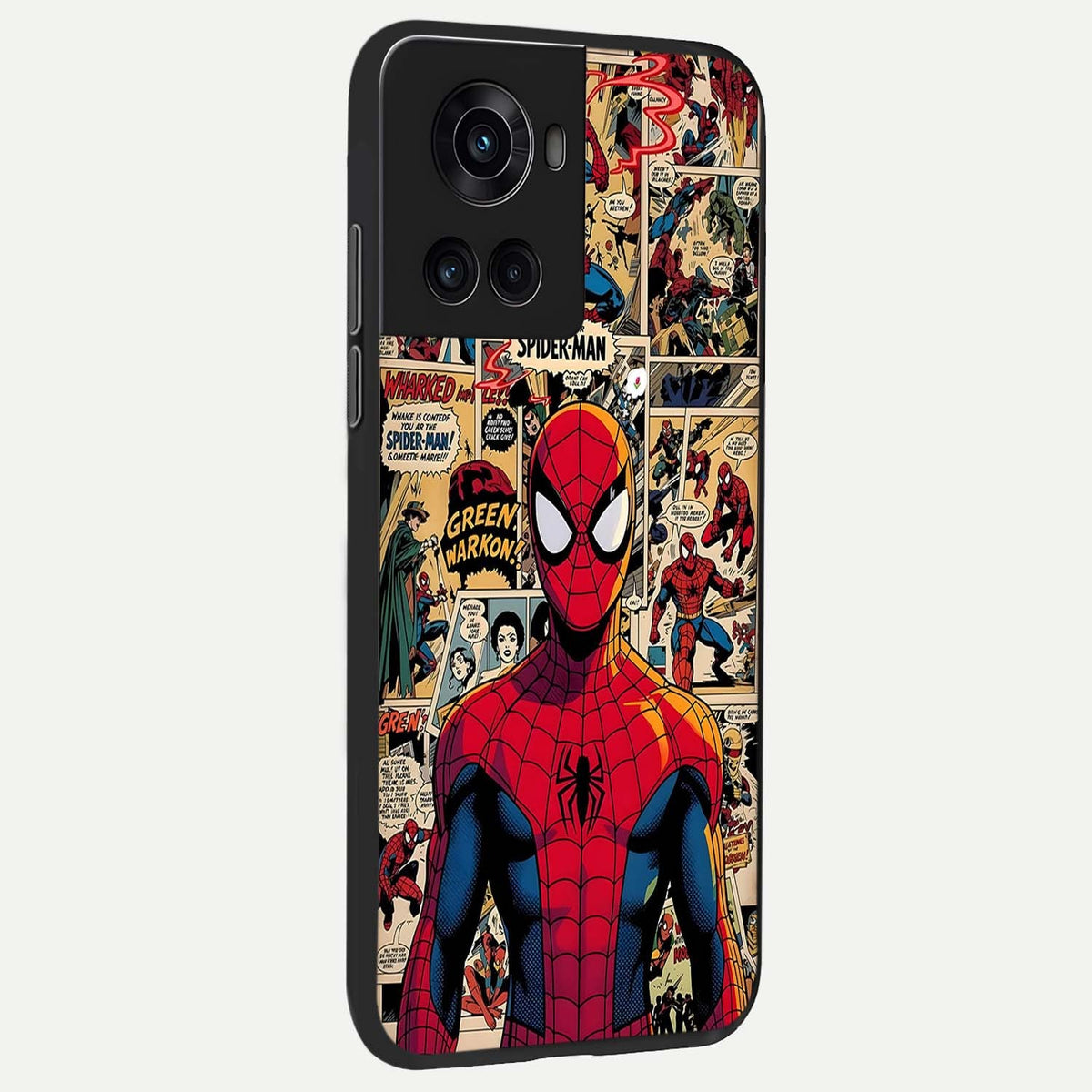  Aesthetic Spider back cover For OnePlus 10R slim fit glass case with vibrant aesthetic design