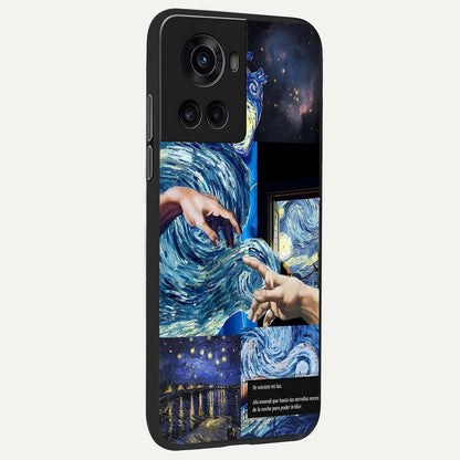  Aesthetic Vando Hands back cover For OnePlus 10R slim fit glass case with vibrant aesthetic design