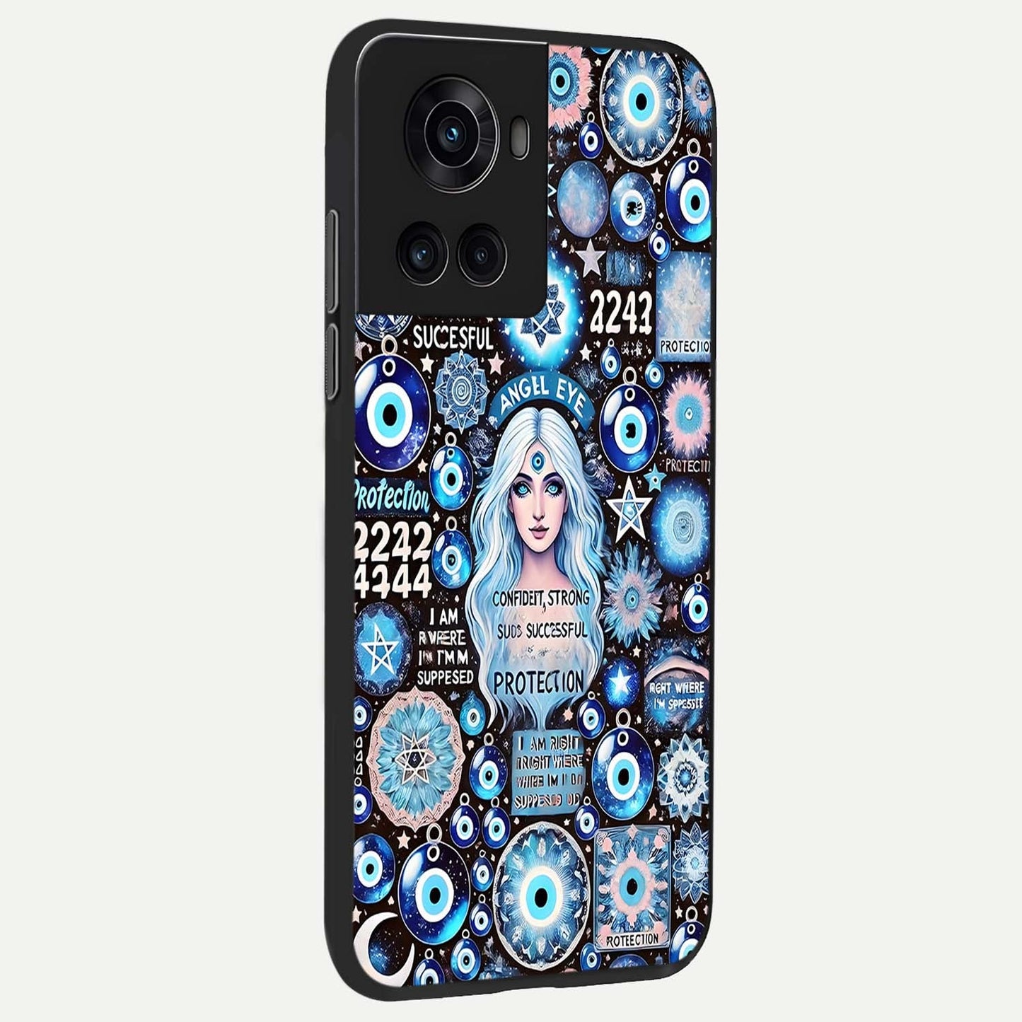 Angel Aura Shield Glass Case displayed upright for spiritual protection visibility and premium finish.