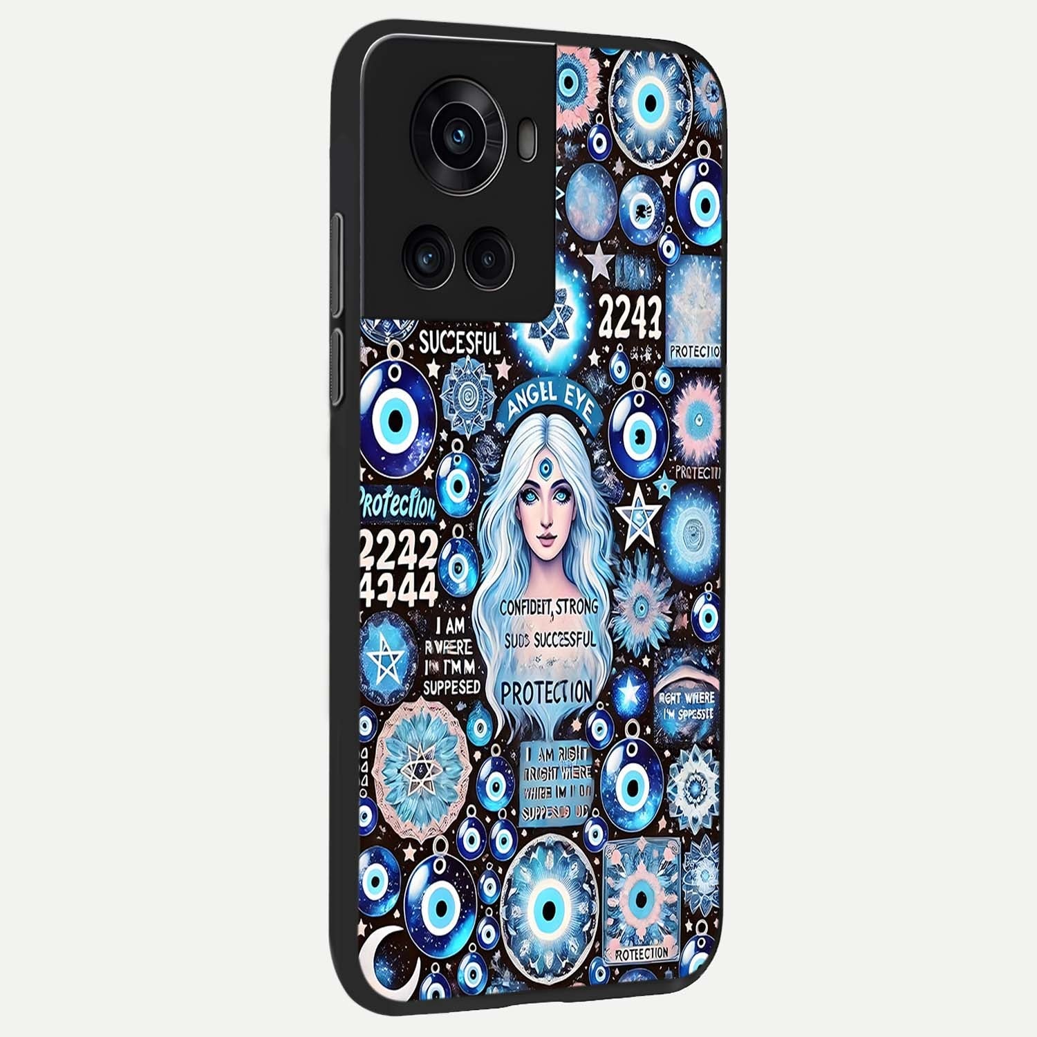 Angel Aura Shield Glass Case displayed upright for spiritual protection visibility and premium finish.