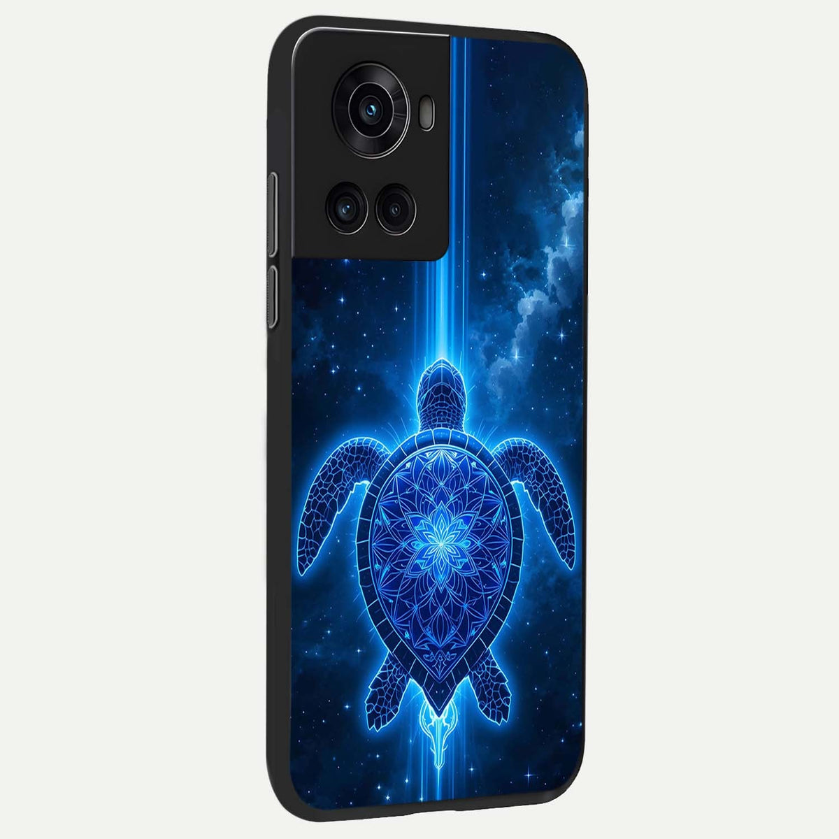  Blue Galaxy Turtle back cover For OnePlus 10R slim fit glass case with vibrant aesthetic design
