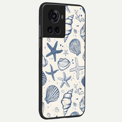  Blue Ocean Outline back cover For OnePlus 10R slim fit glass case with vibrant aesthetic design