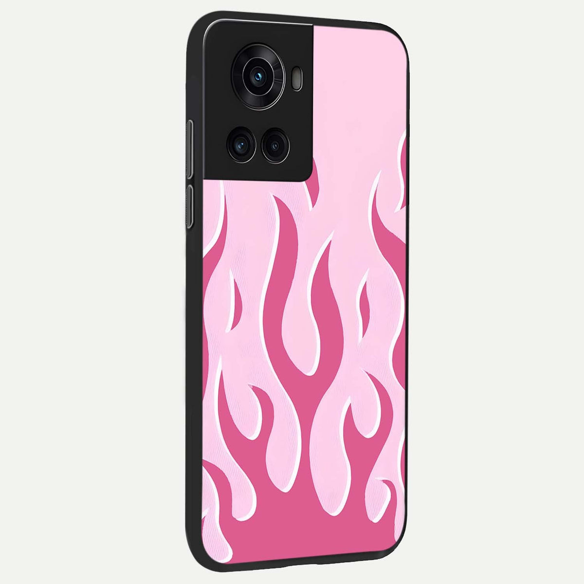  Blush Flame Energy back cover For OnePlus 10R slim fit glass case with vibrant aesthetic design