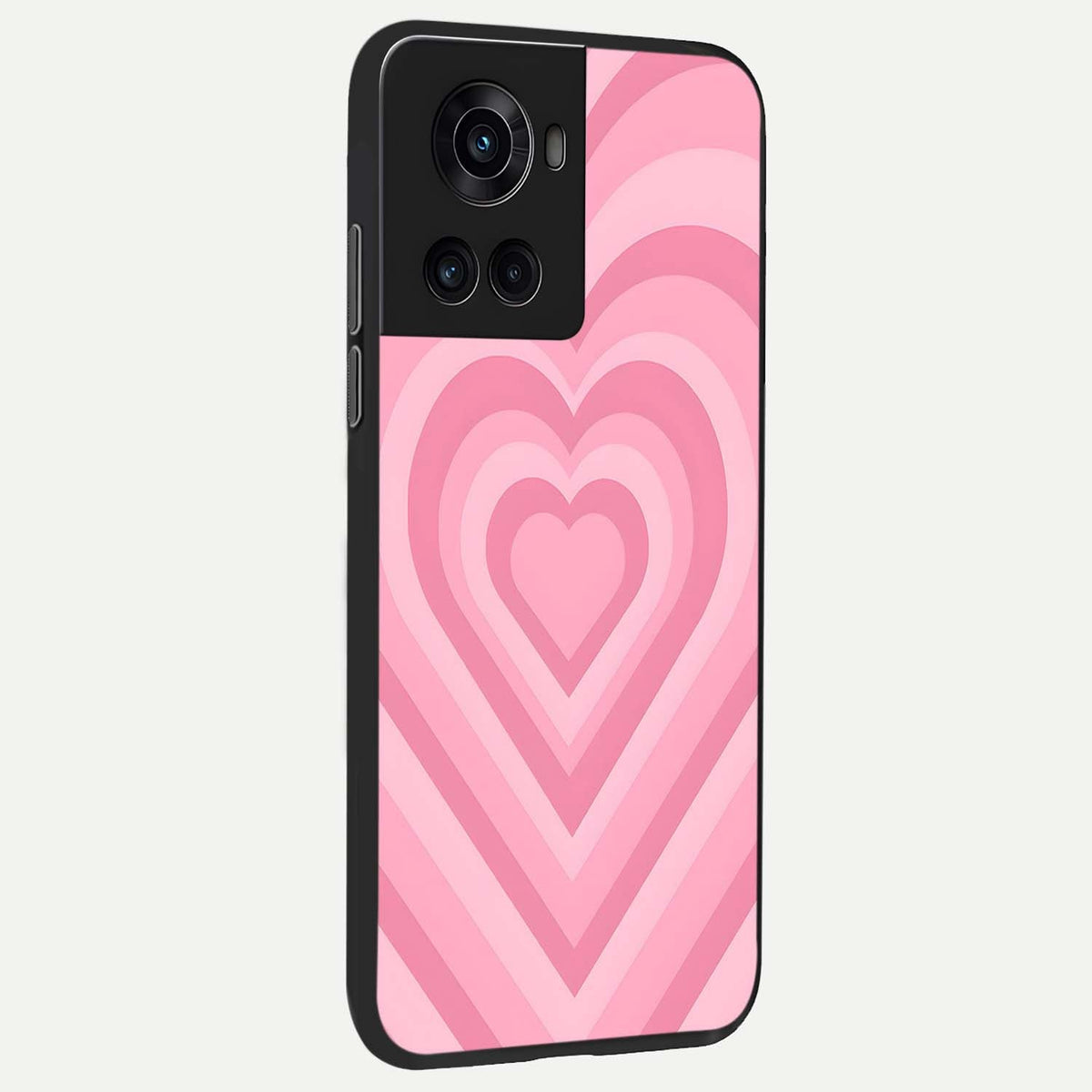  Blush Heart Waves back cover For OnePlus 10R slim fit glass case with vibrant aesthetic design
