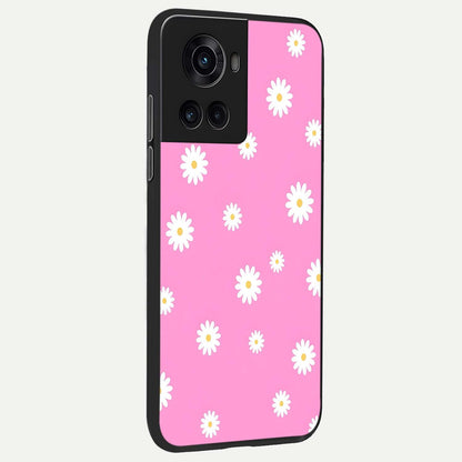  Bubblegum Daisy Pop back cover For OnePlus 10R slim fit glass case with vibrant aesthetic design