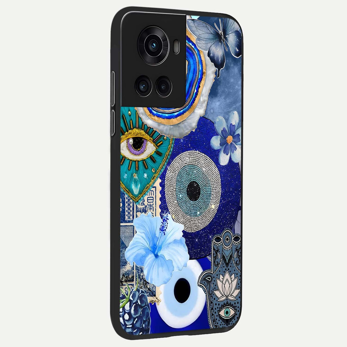  Celestial Blue Vision back cover For OnePlus 10R slim fit glass case with vibrant aesthetic design