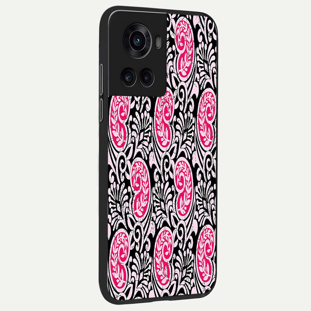  Crimson Paisley Charm back cover For OnePlus 10R slim fit glass case with vibrant aesthetic design