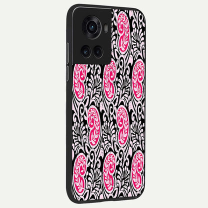  Crimson Paisley Charm back cover For OnePlus 10R slim fit glass case with vibrant aesthetic design