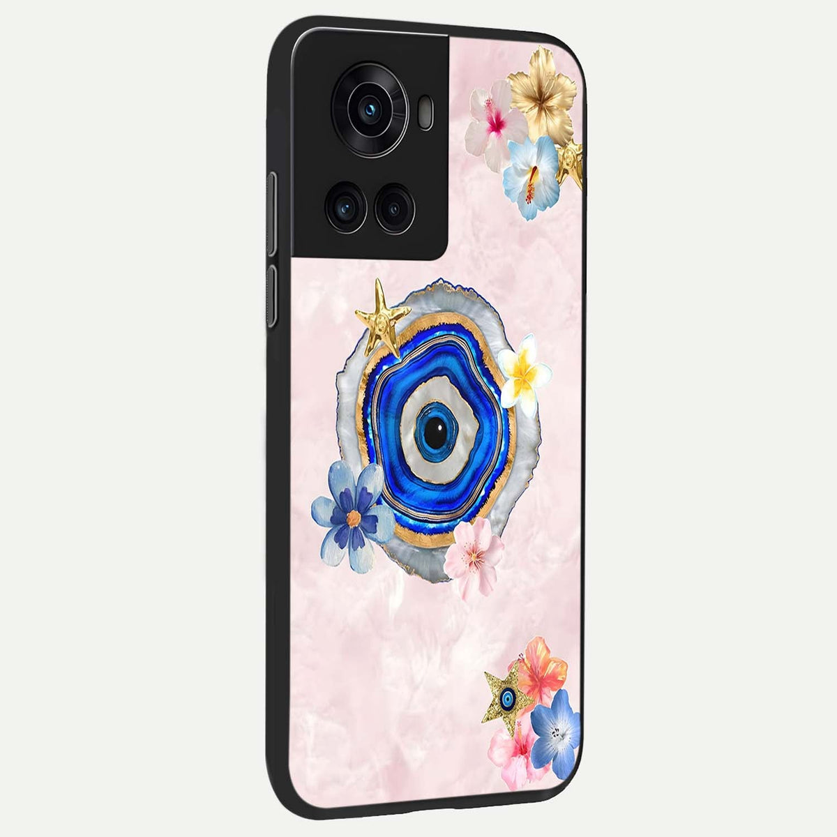  Divine Aura Bloom back cover For OnePlus 10R slim fit glass case with vibrant aesthetic design