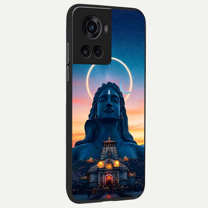  Eternal Shiva Aura back cover For OnePlus 10R slim fit glass case with vibrant aesthetic design