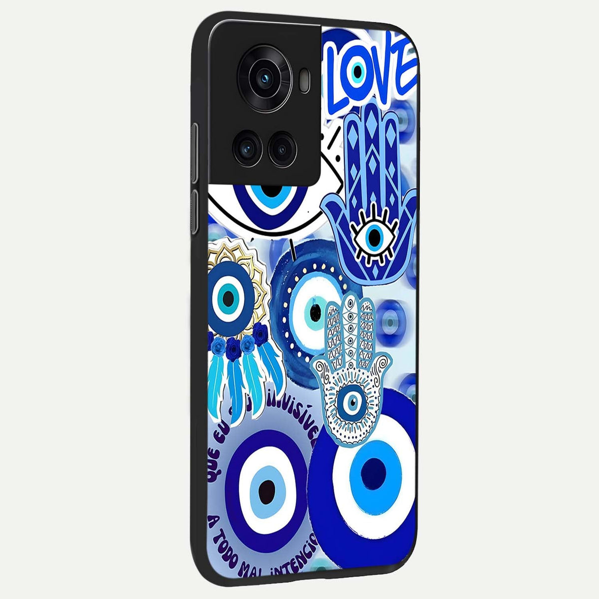 Evil Eyes Dream back cover For OnePlus 10R slim fit glass case with vibrant aesthetic design