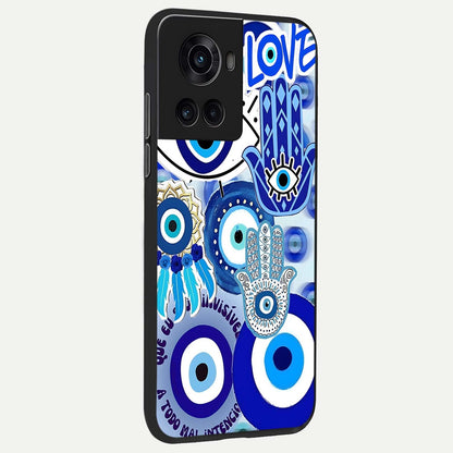 Evil Eyes Dream back cover For OnePlus 10R slim fit glass case with vibrant aesthetic design