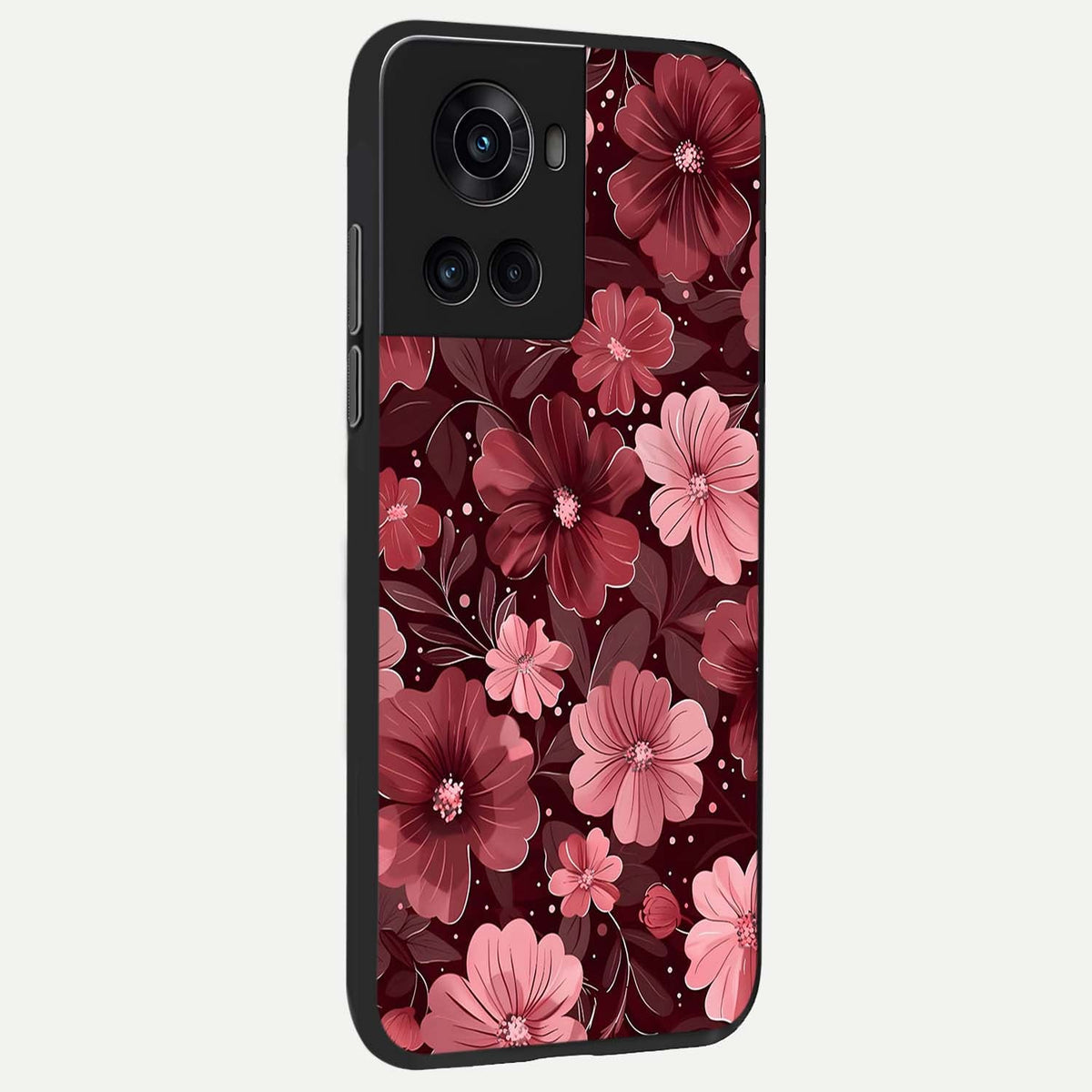  Flower Blush Bloom back cover For OnePlus 10R slim fit glass case with vibrant aesthetic design