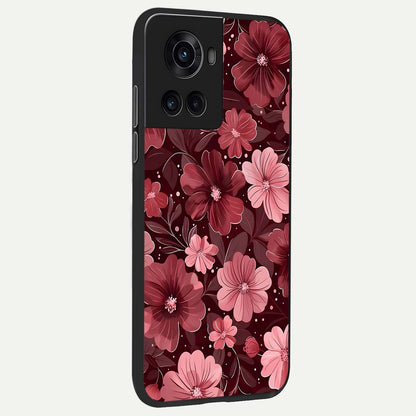  Flower Blush Bloom back cover For OnePlus 10R slim fit glass case with vibrant aesthetic design