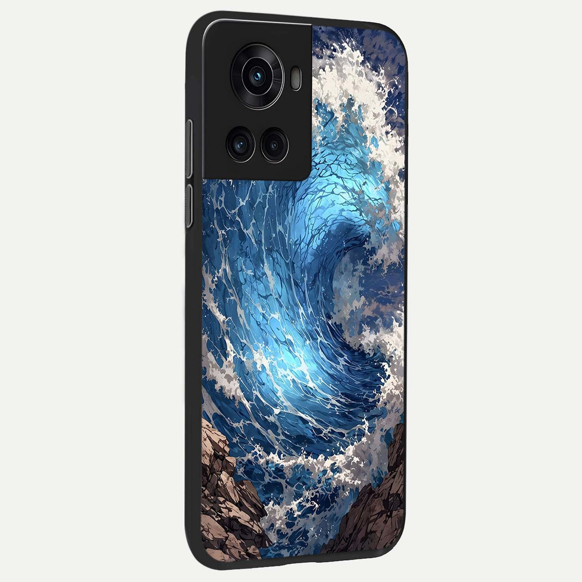  Giant Ocean Wave back cover For OnePlus 10R slim fit glass case with vibrant aesthetic design