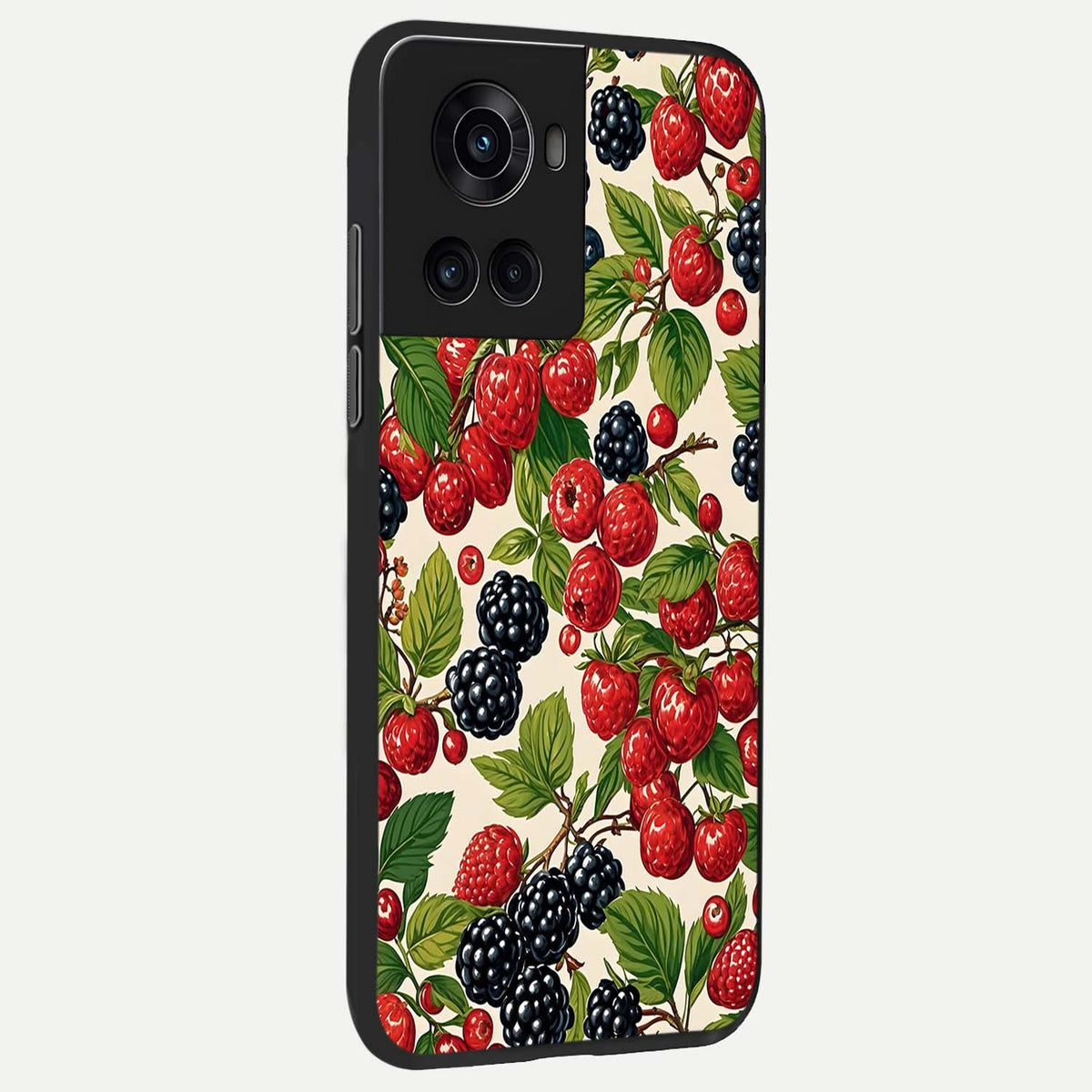  Mixed Berry Collage back cover For OnePlus 10R slim fit glass case with vibrant aesthetic design