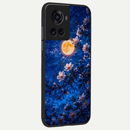  Moonlit Blossoms Night back cover For OnePlus 10R slim fit glass case with vibrant aesthetic design