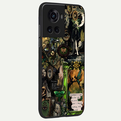 Mystic Woods Secret Glass Case showing full back design in clean flat view with mysterious forest artwork and glossy glass finish.