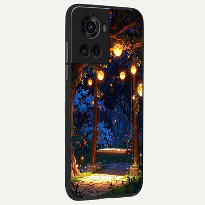  Twilight Garden Swing back cover For OnePlus 10R slim fit glass case with vibrant aesthetic design