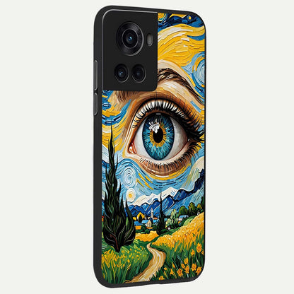  Van Gogh Eye back cover For OnePlus 10R slim fit glass case with vibrant aesthetic design