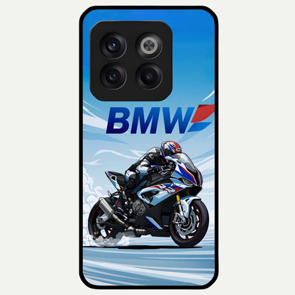  BMW Power Drift Glass Case For OnePlus 10T back cover – full design glossy printed glass finish