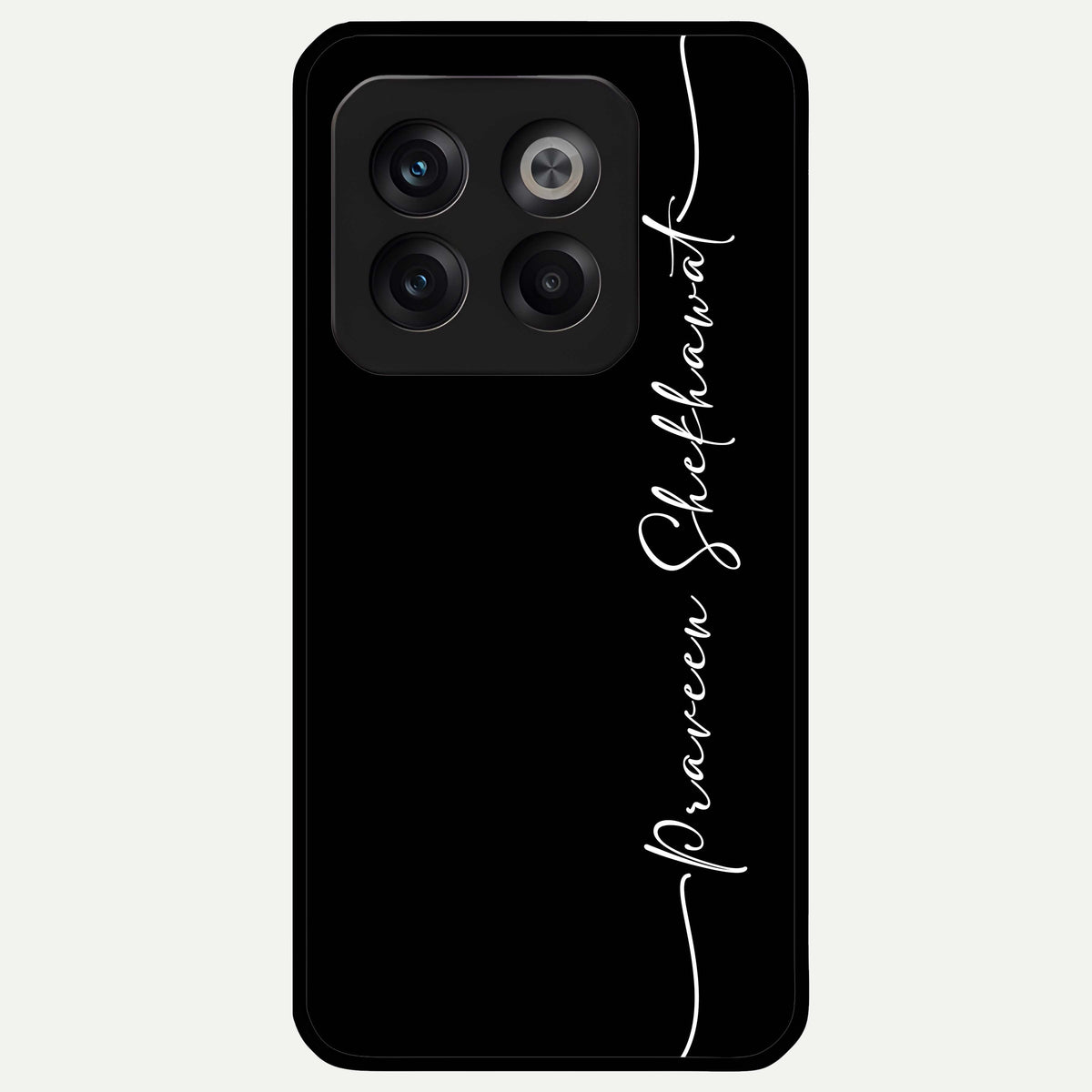  Black Tune Custom Name Glass Case For OnePlus 10T back cover – full design glossy printed glass finish