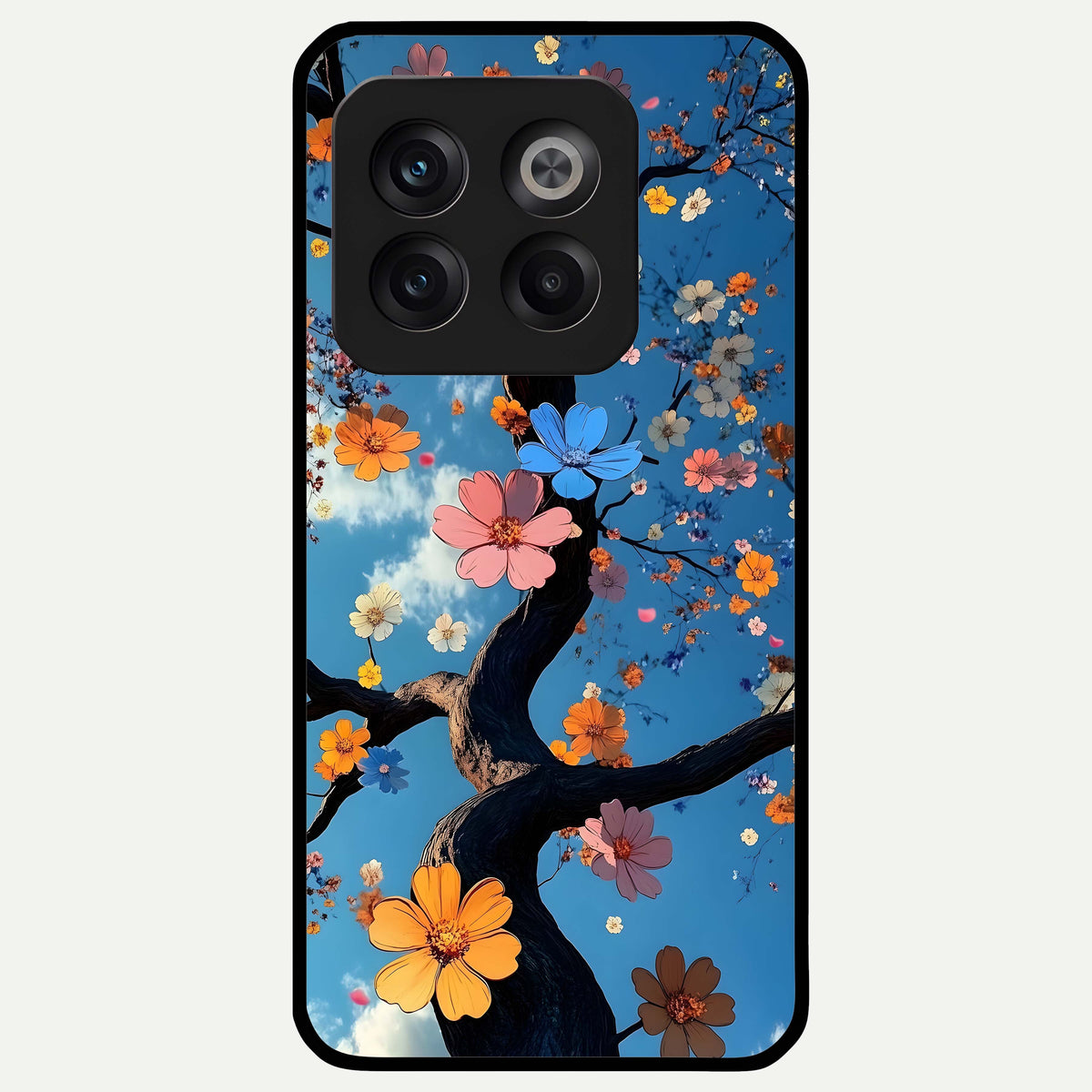  Blossom Dream Sky Glass Case For OnePlus 10T back cover – full design glossy printed glass finish