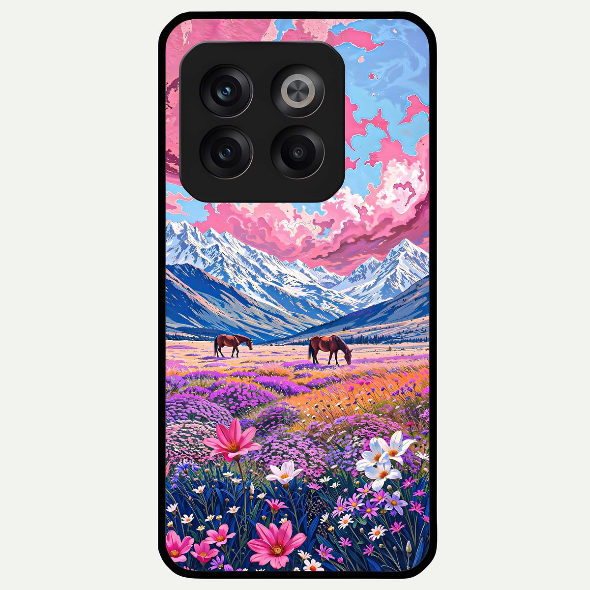  Blossom Valley Dream Glass Case For OnePlus 10T back cover – full design glossy printed glass finish
