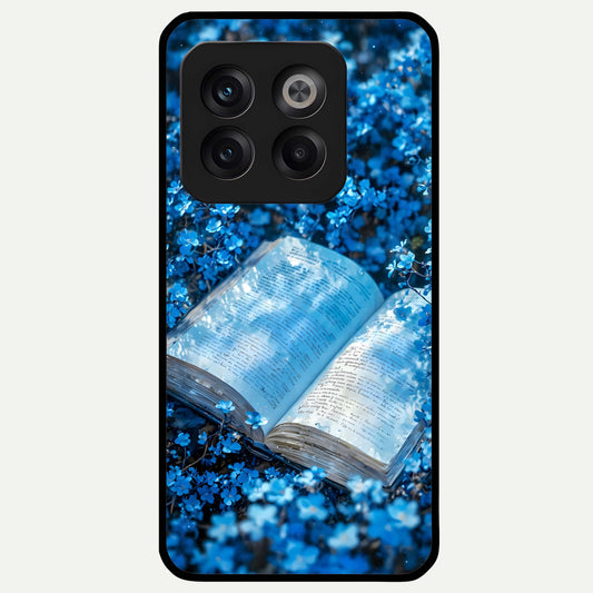  Blue Bloom Tales Glass Case For OnePlus 10T back cover – full design glossy printed glass finish