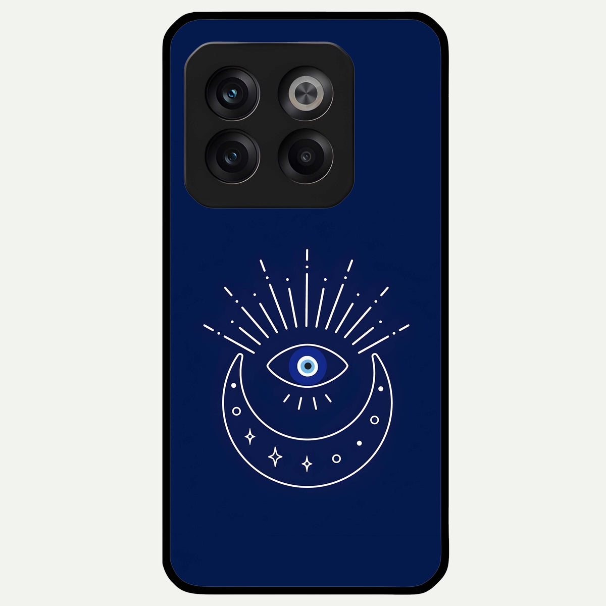  Blue Evil Eye Glass Case For OnePlus 10T back cover – full design glossy printed glass finish