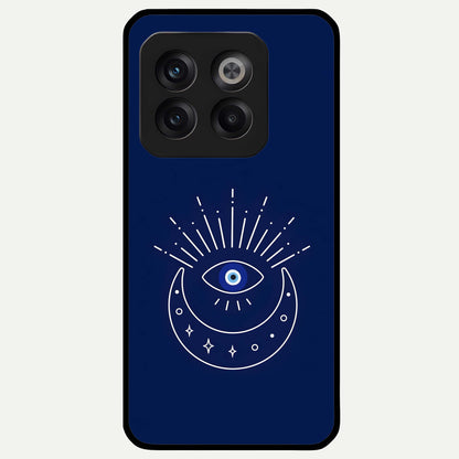  Blue Evil Eye Glass Case For OnePlus 10T back cover – full design glossy printed glass finish