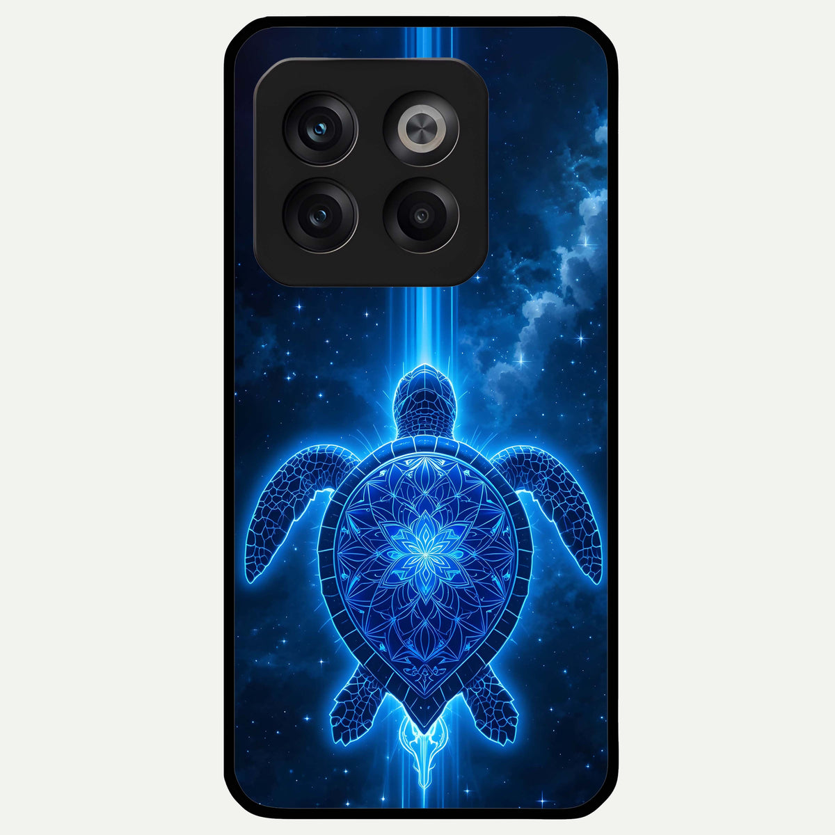  Blue Galaxy Turtle Glass Case For OnePlus 10T back cover – full design glossy printed glass finish