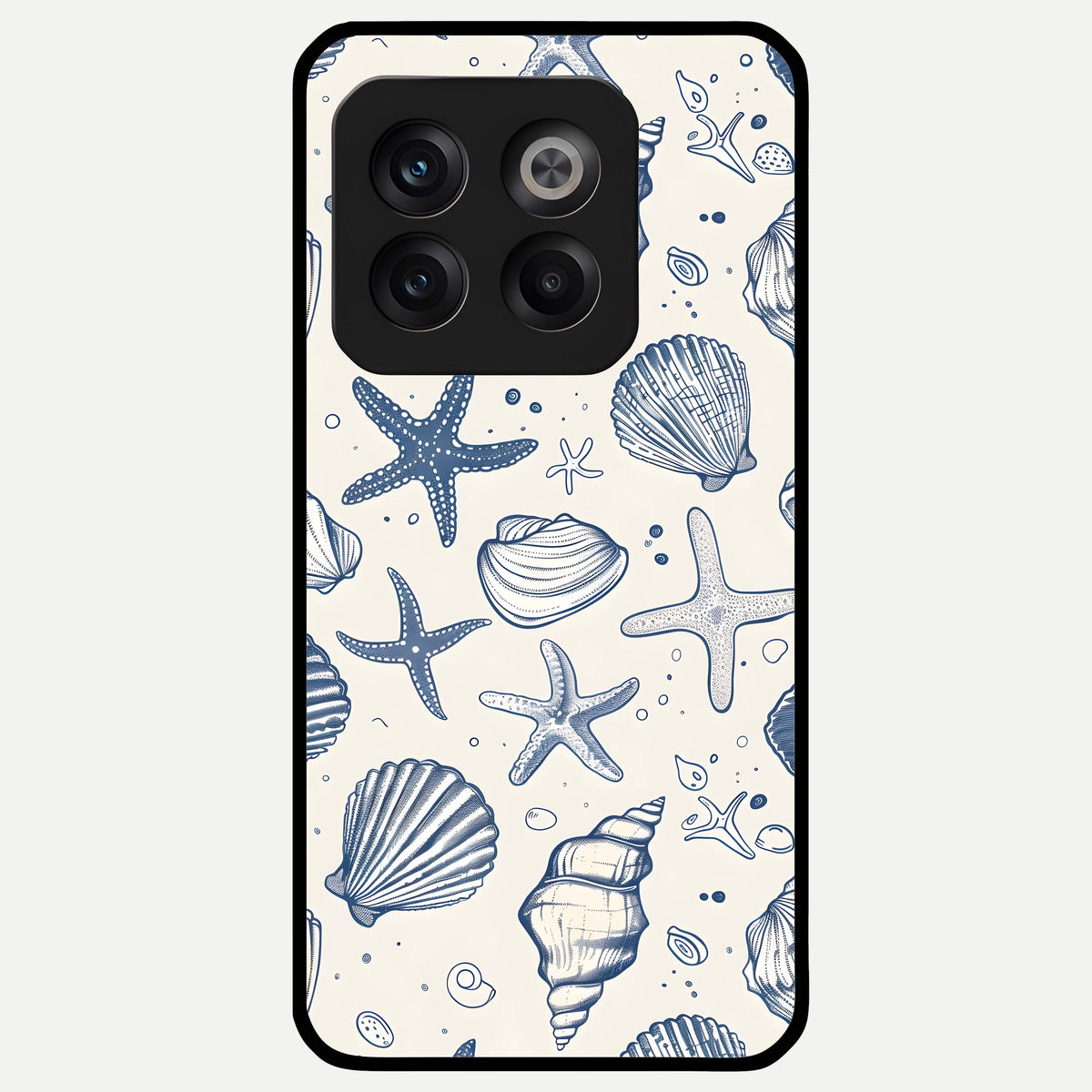  Blue Ocean Outline Glass Case For OnePlus 10T back cover – full design glossy printed glass finish