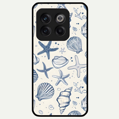  Blue Ocean Outline Glass Case For OnePlus 10T back cover – full design glossy printed glass finish