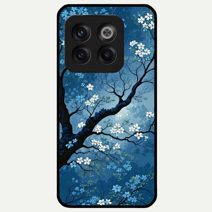  Blue Tree Serenity Glass Case For OnePlus 10T back cover – full design glossy printed glass finish