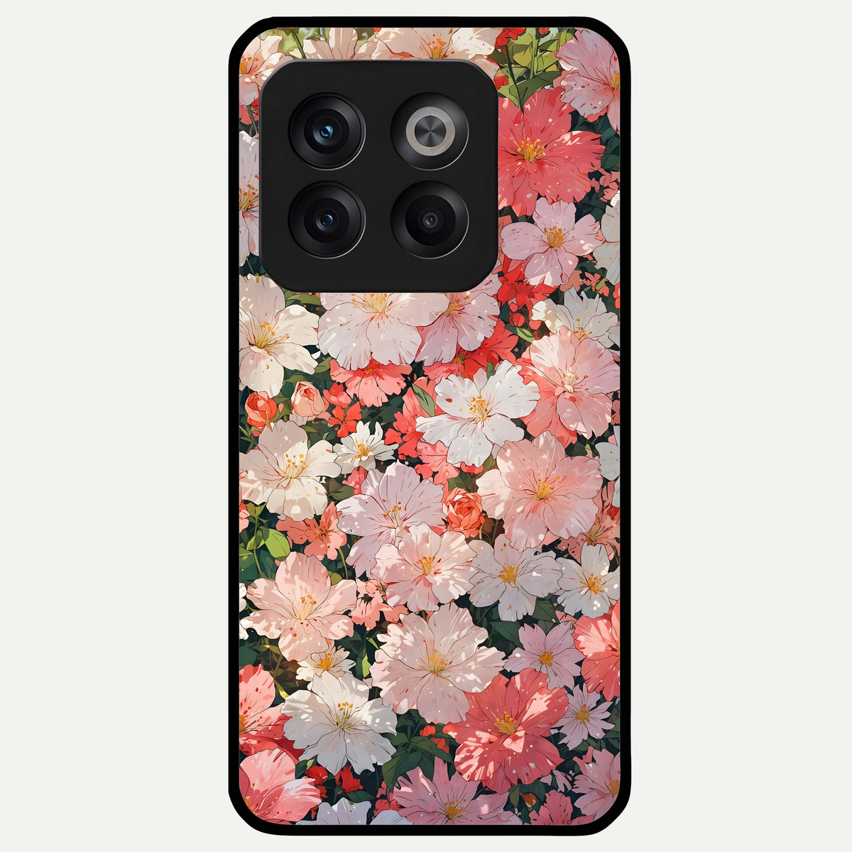  Blush Bloom Field Glass Case For OnePlus 10T back cover – full design glossy printed glass finish