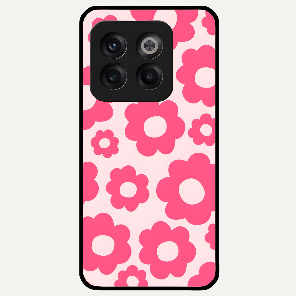  Blush Flower Pop Glass Case For OnePlus 10T back cover – full design glossy printed glass finish