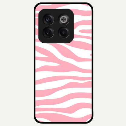  Blush Zebra Flow Glass Case For OnePlus 10T back cover – full design glossy printed glass finish