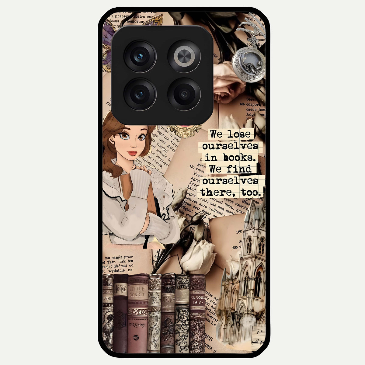  Bookish Dream World Glass Case For OnePlus 10T back cover – full design glossy printed glass finish