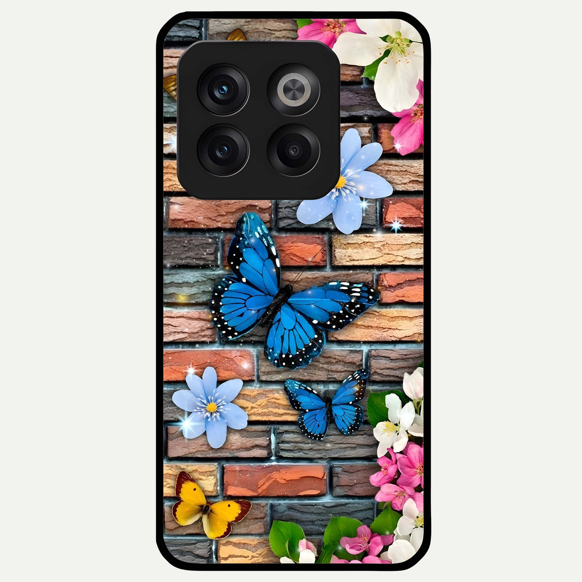  Brick Bloom Flight Glass Case For OnePlus 10T back cover – full design glossy printed glass finish