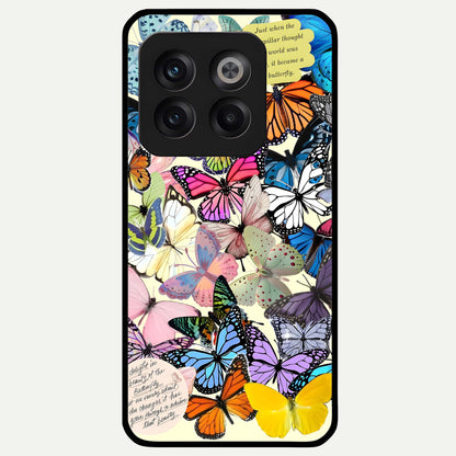  Butterflies Petal Dream Glass Case For OnePlus 10T back cover – full design glossy printed glass finish