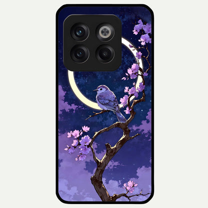  Celestial Bird Blossom Glass Case For OnePlus 10T back cover – full design glossy printed glass finish