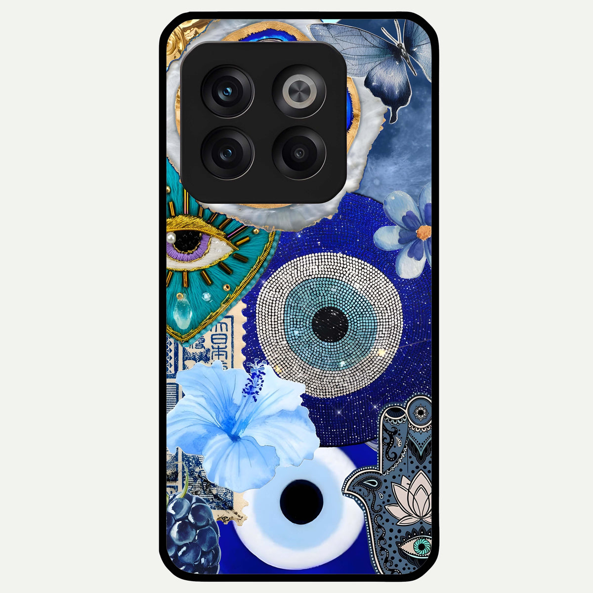  Celestial Blue Vision Glass Case For OnePlus 10T back cover – full design glossy printed glass finish